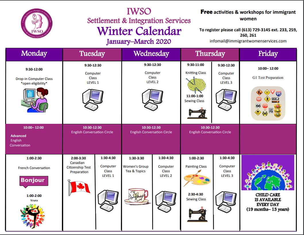 You are currently viewing Activities Calendar January-March 2020